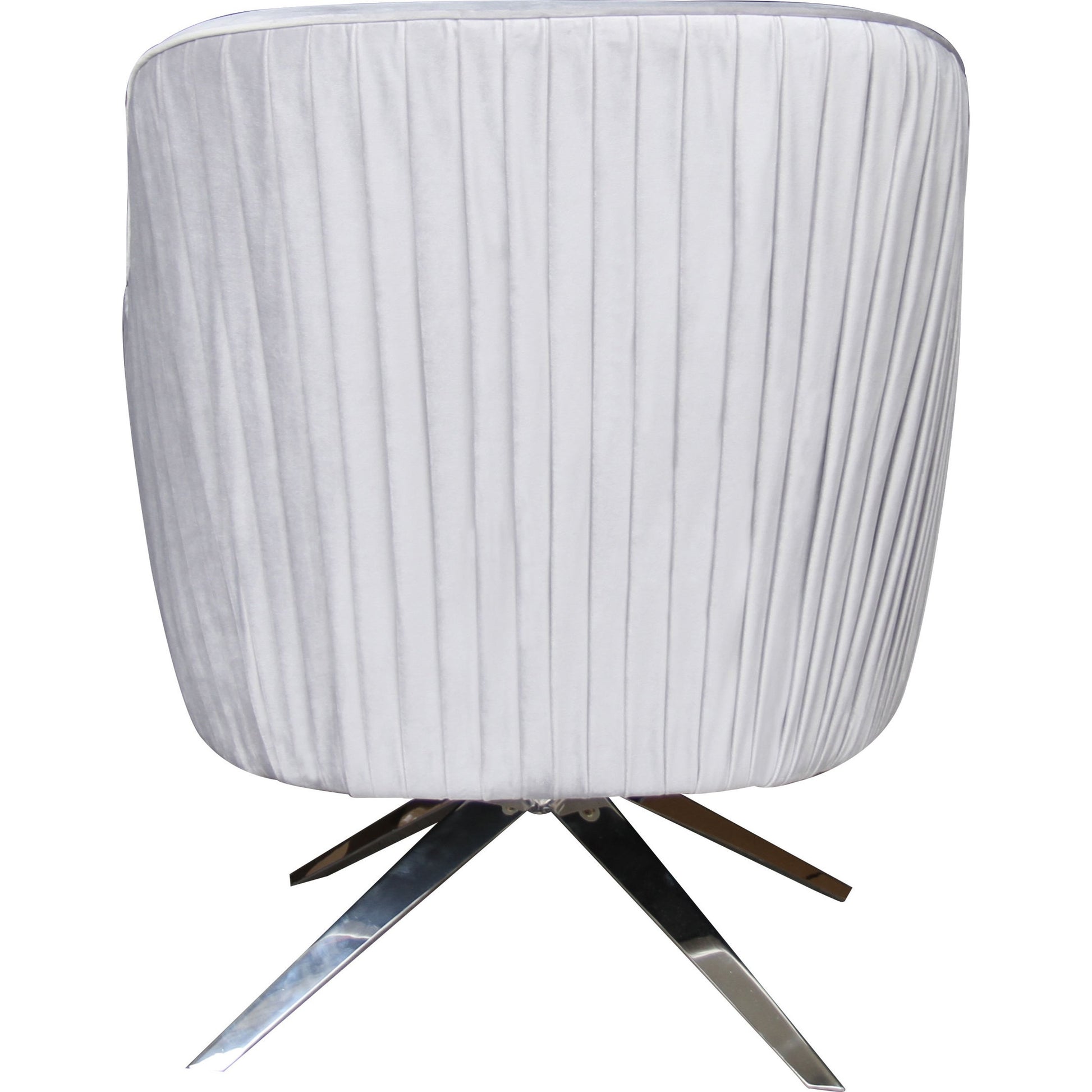Astor Accent Chair by Pasargad Home in chrome and silver. Made from velvet in a modern style.