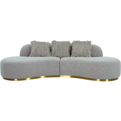 Simona Curved Sofa by Pasargad Home. Made from polyester fabric in a modern style.