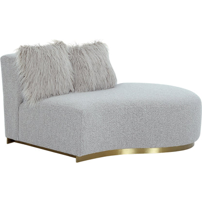 Simona Curved Sofa by Pasargad Home. Made from polyester fabric in a modern style.