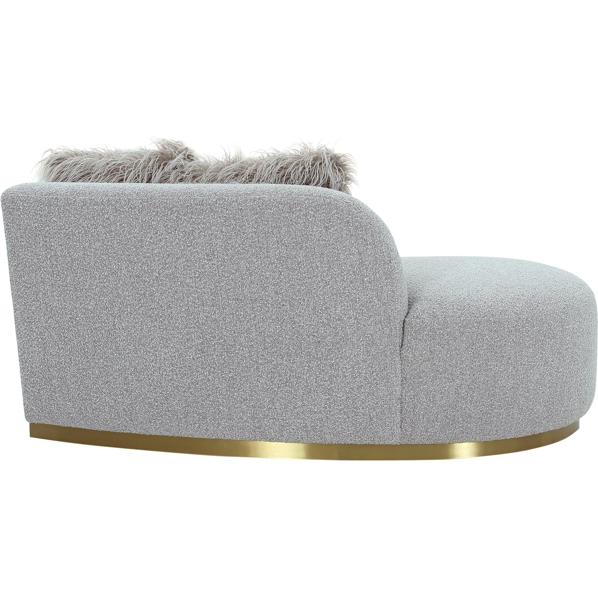 Simona Curved Sofa by Pasargad Home. Made from polyester fabric in a modern style.