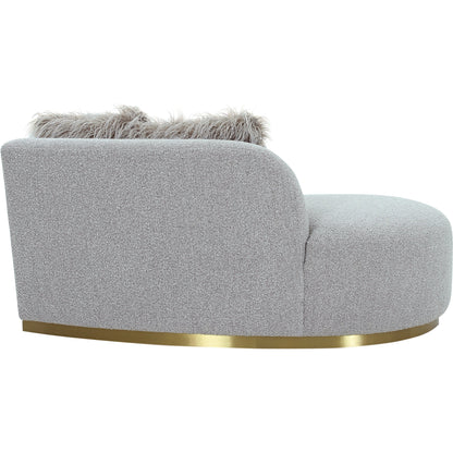 Simona Curved Sofa by Pasargad Home. Made from polyester fabric in a modern style.