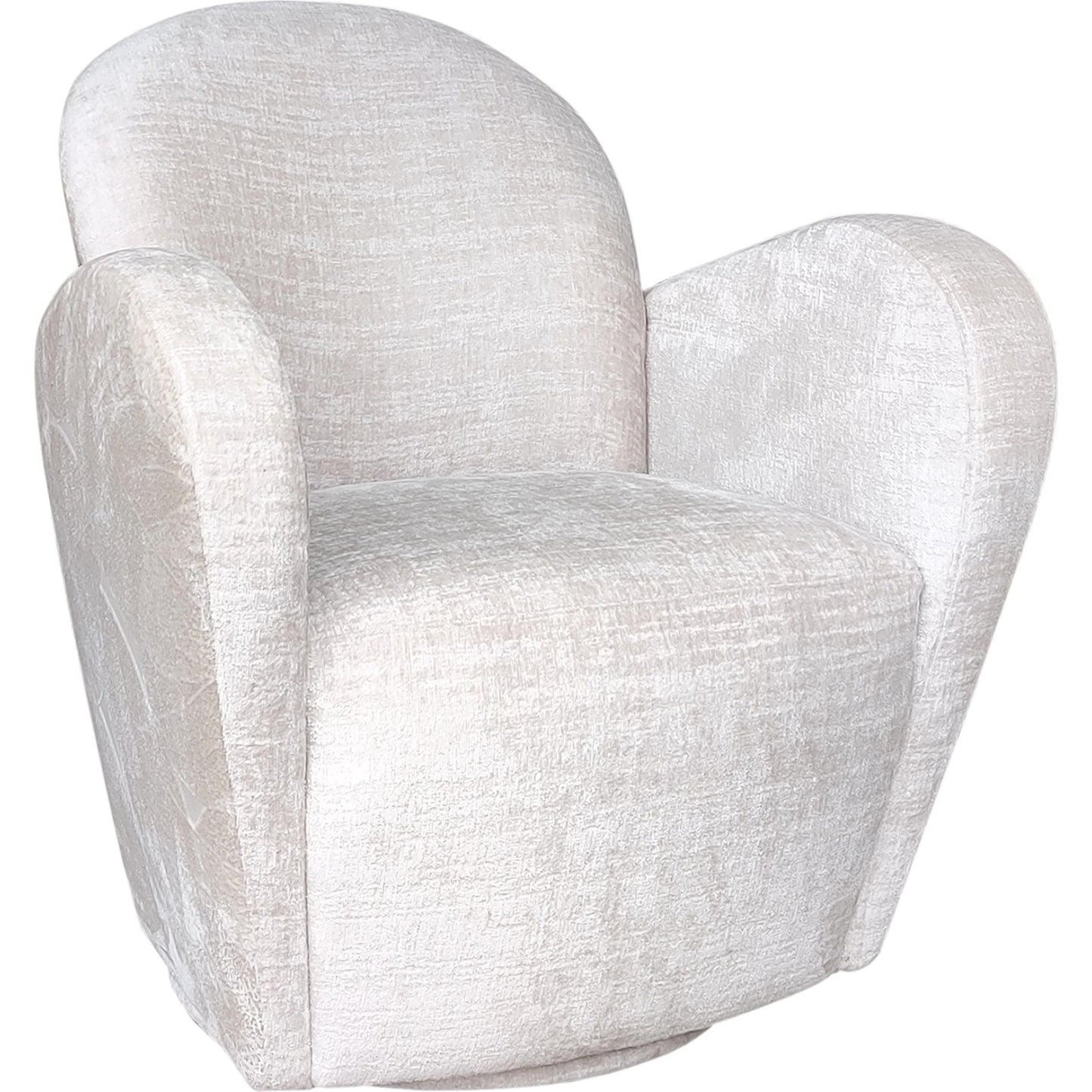 001 SI-1990607 | Primary Silo | Maxim Swivel Armchair by Pasargad Home in ivory. Made from polyester fabric in a modern style.