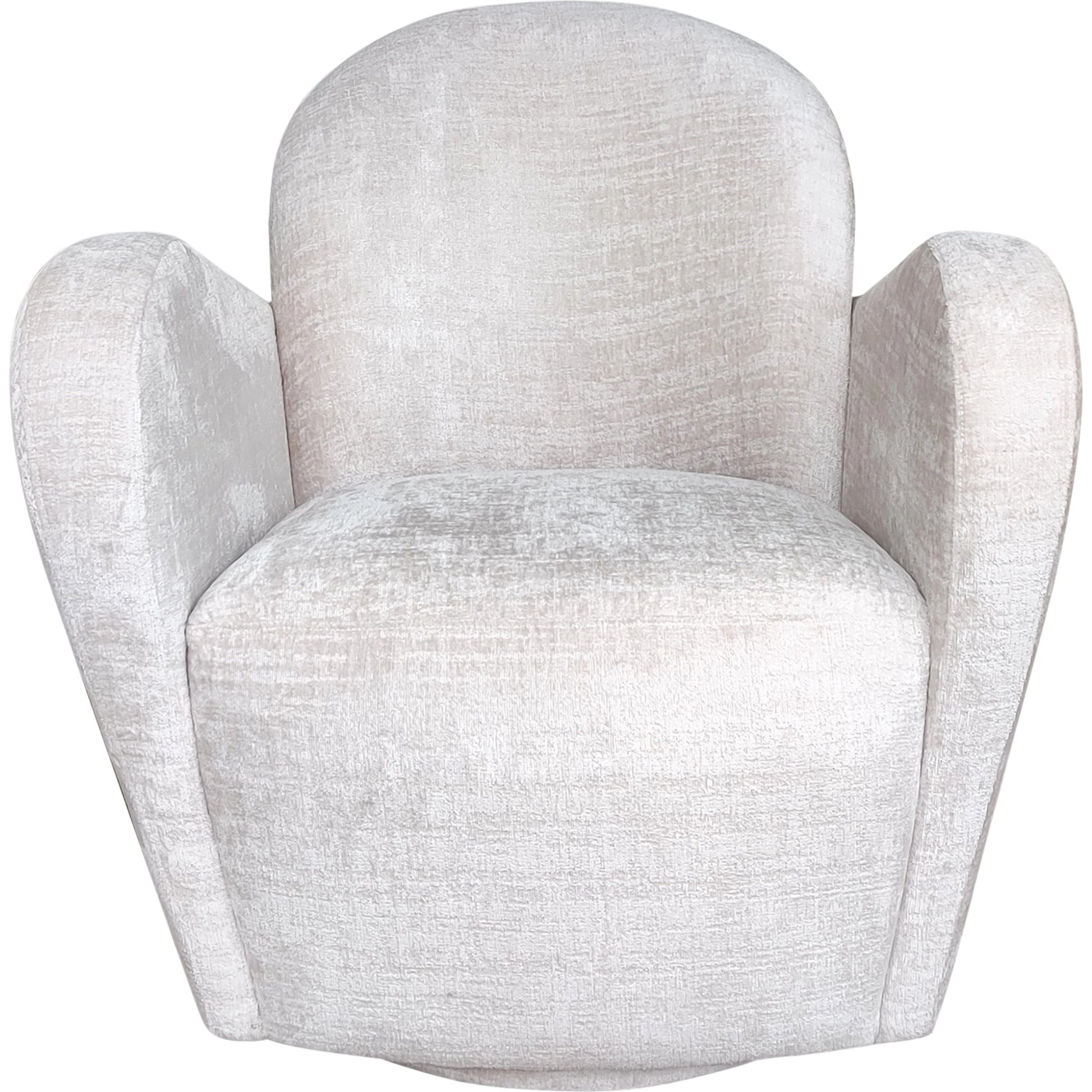 Maxim Swivel Armchair by Pasargad Home in ivory. Made from polyester fabric in a modern style.
