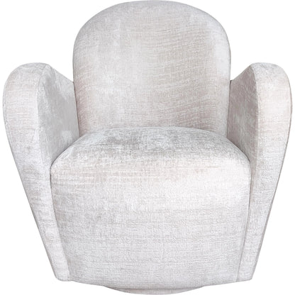 Maxim Swivel Armchair by Pasargad Home in ivory. Made from polyester fabric in a modern style.