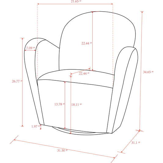 Maxim Swivel Armchair by Pasargad Home in ivory. Made from polyester fabric in a modern style.