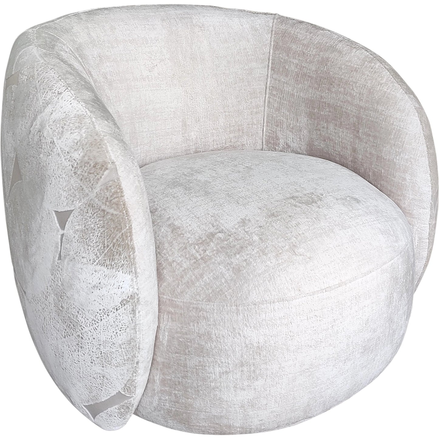 001 SI-1990620 | Primary Silo | Napoli Modern Swivel Armchair by Pasargad Home in ivory. Made from polyester fabric in a modern style.