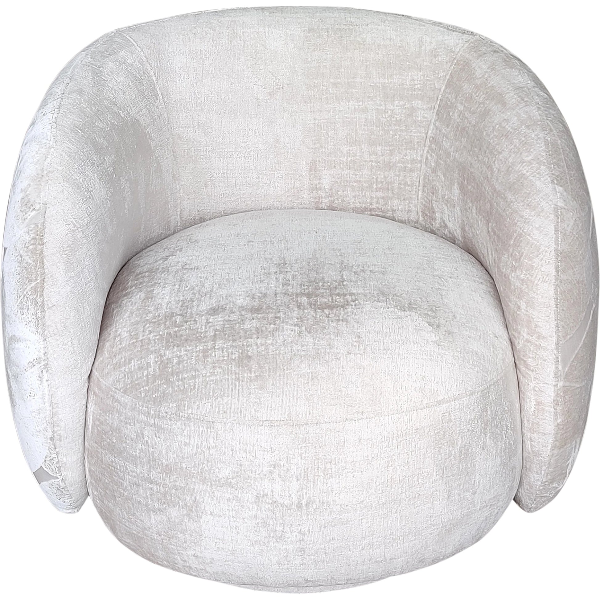 Napoli Modern Swivel Armchair by Pasargad Home in ivory. Made from polyester fabric in a modern style.