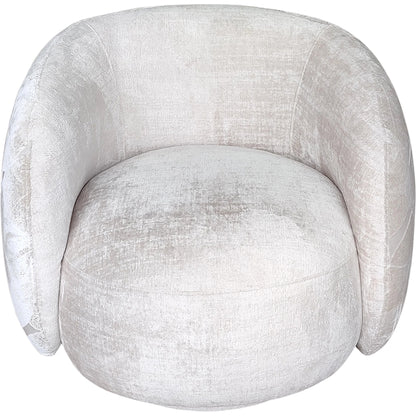 Napoli Modern Swivel Armchair by Pasargad Home in ivory. Made from polyester fabric in a modern style.