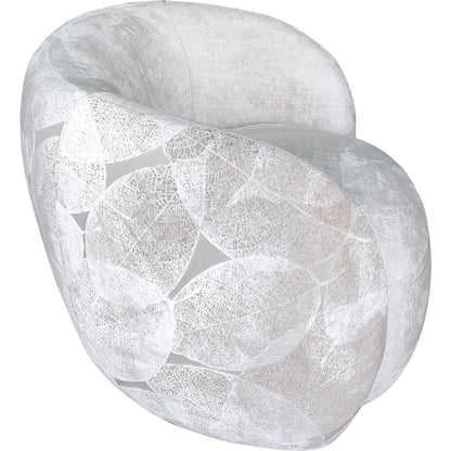 Napoli Modern Swivel Armchair by Pasargad Home in ivory. Made from polyester fabric in a modern style.