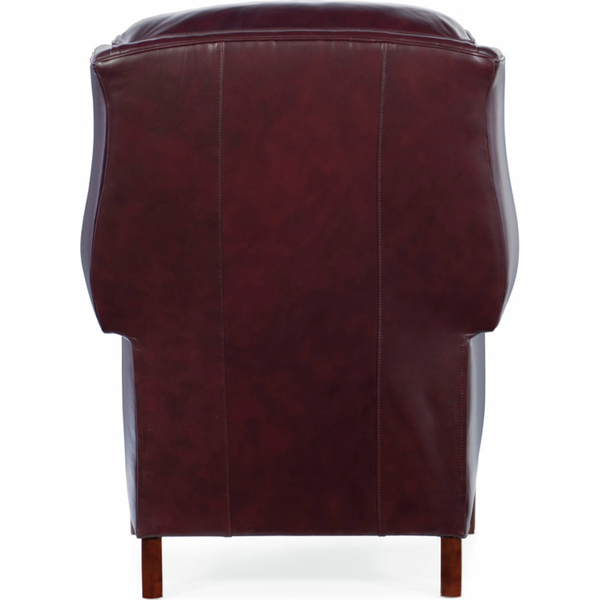 Chippendale Reclining Wing Chair by Bradington-Young by Hooker Furniture in mahogany finish, french natural nails. Made from 100% leather in a unique style.
