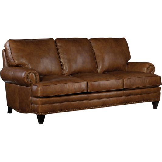 Carrado Stationary Sofa by Hooker Furniture. Made from 100% leather in a traditional style.