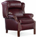 Chippendale Reclining Wing Chair by Bradington-Young by Hooker Furniture in mahogany finish, french natural nails. Made from 100% leather in a unique style.