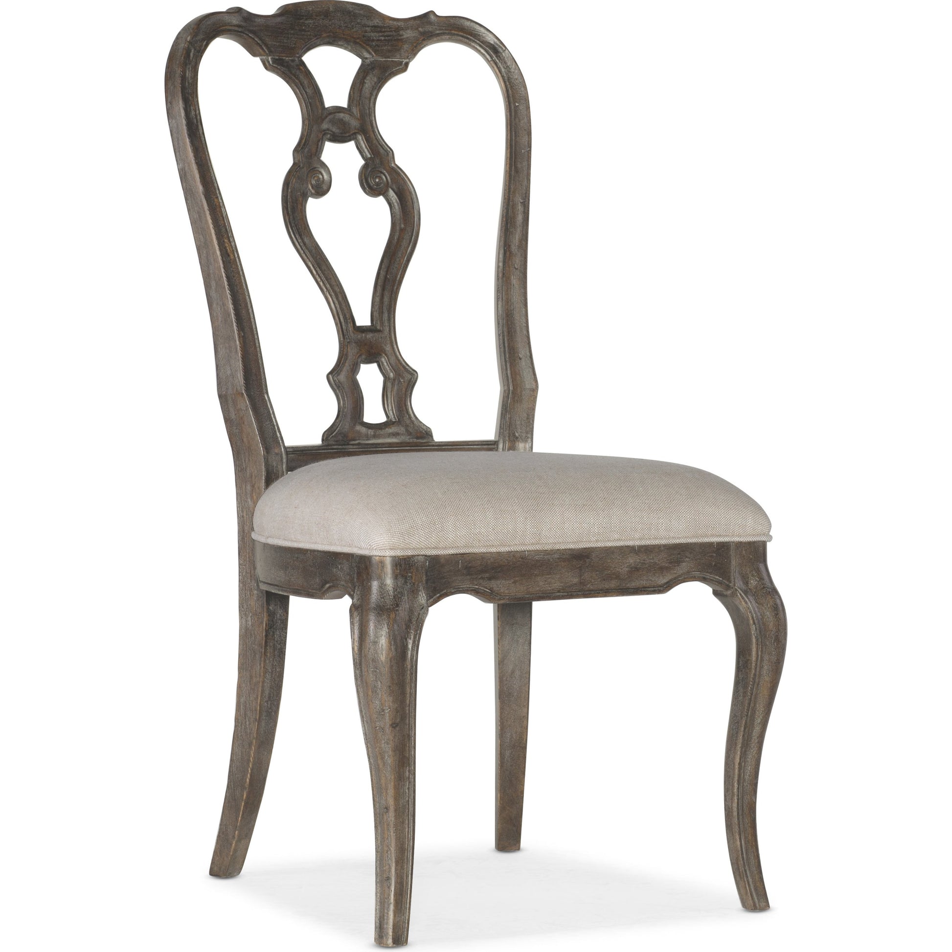 Traditions Wood Back Side Chair (Set of 2) by Hooker Furniture in beige and white. Made from fabric in a cottage & farmhouse style.