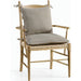 Timeless Doppler Ladderback Arm Chair (Set of 2) by Jonathan Charles. Made from oak, fiber rush, foam, fabric in a coastal style.