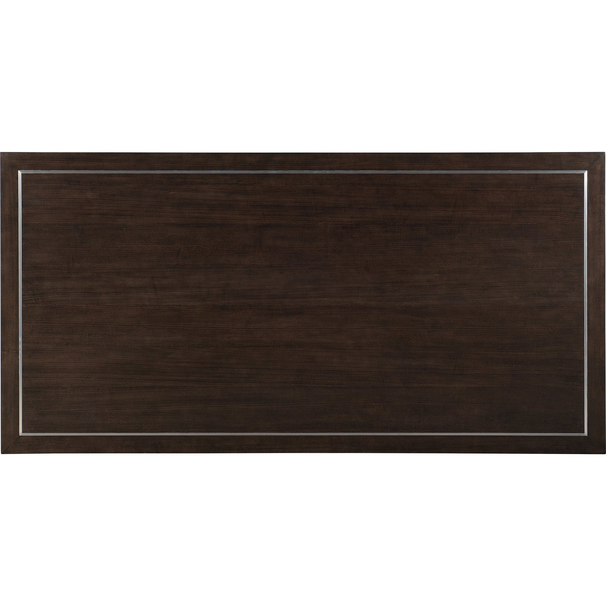 House Blend Executive Desk by Hooker Furniture in dark roast. Made from quartered ash veneers, metal in a transitional style.