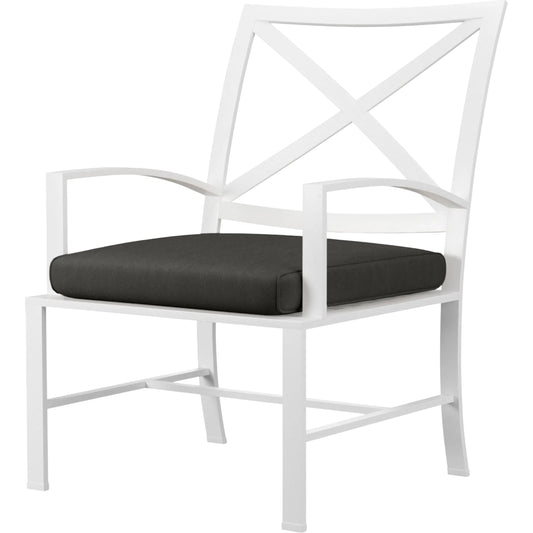 Bristol Outdoor Dining Chair in Canvas Flax w/ Self Welt by Sunset West. Made from aluminum in a modern style.