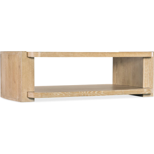 Retreat Rectangle Cocktail Table by Hooker Furniture in dune. Made from oak veneers in a cottage & farmhouse style.