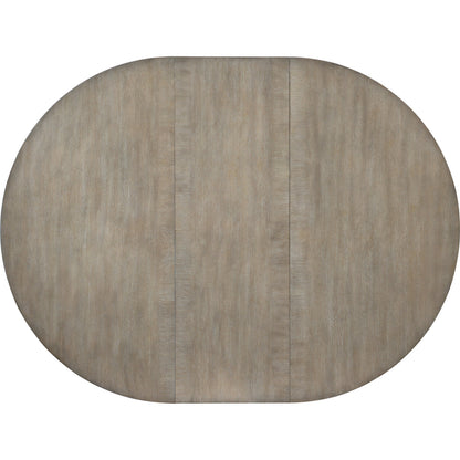 Affinity Round Pedestal Dining Table by Hooker Furniture in grays. Made from oak veneers in a eclectic & global style.