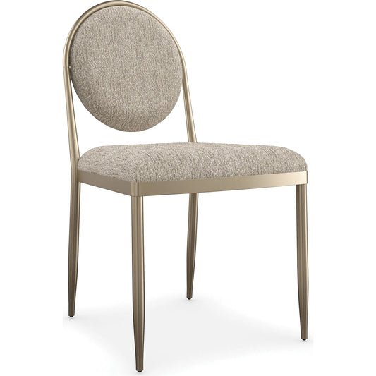 Capri Dining Chair by Caracole in lucent bronze metallic. Made from metal in a unique style.