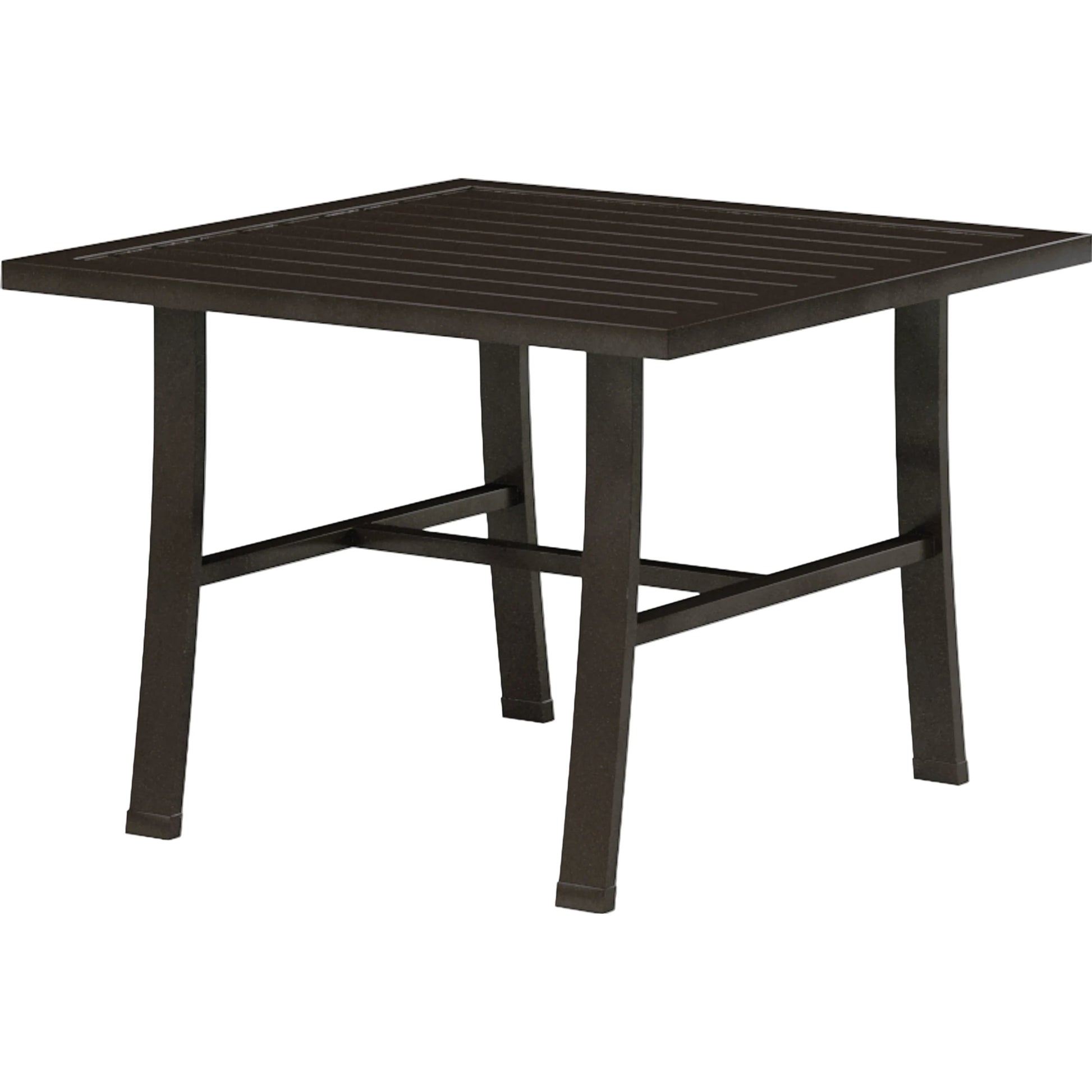 La Outdoor Jolla End Table by Sunset West in espresso. Made from aluminum in a modern style.