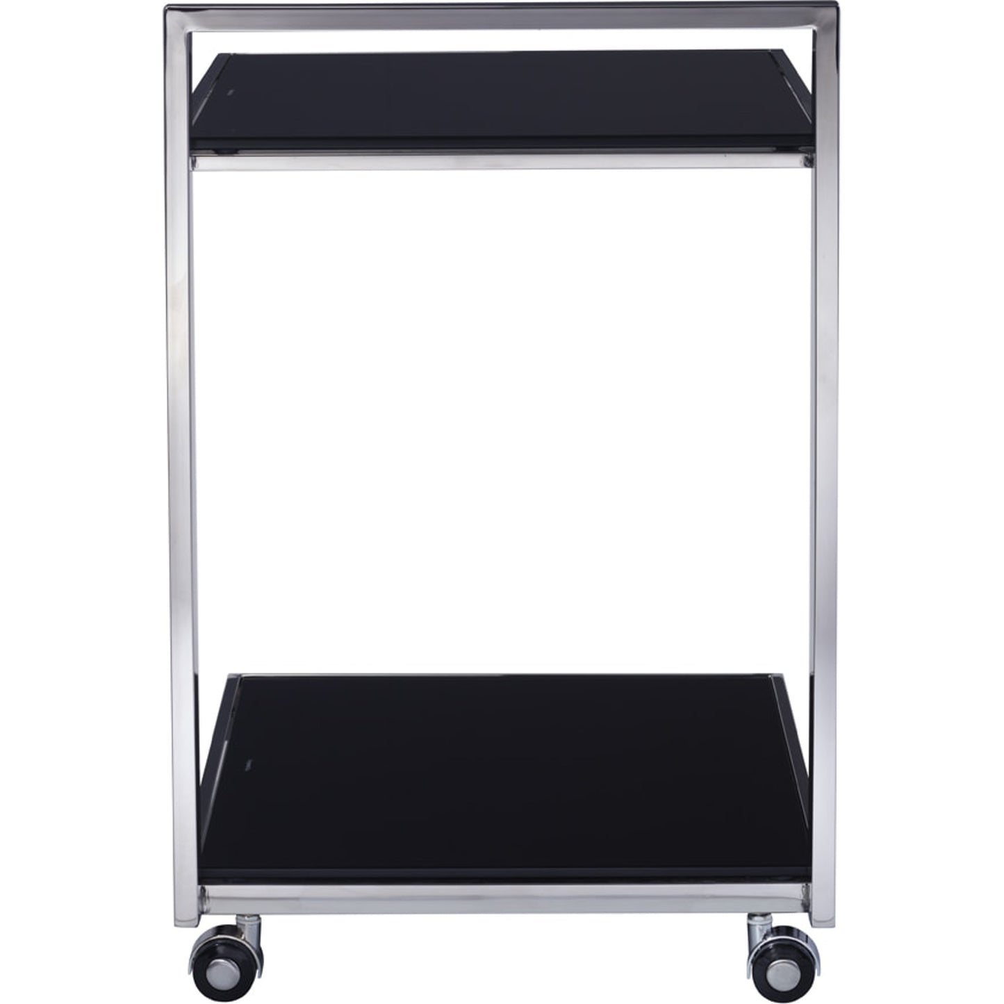 003 SR-766513 | Additional Silo | Luxe Serving Table by Pasargad Home in chrome and black. Made from glass, steel in a modern style.