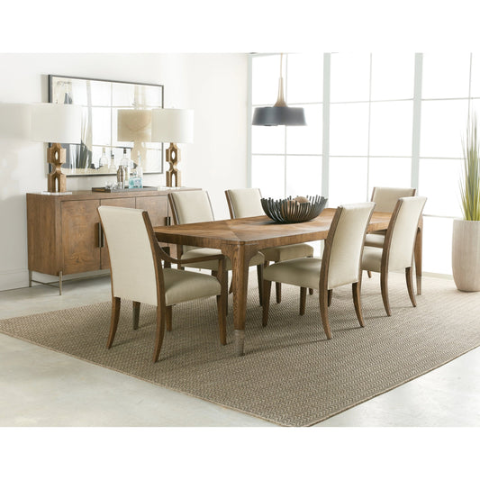 Chapman Buffet by Hooker Furniture in sorrel. Made from white oak veneers, metal base in a modern style.