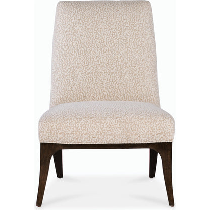 Bella Slipper Chair by Hooker Furniture in rich cathedral cherry. Made from fabric in a modern style.