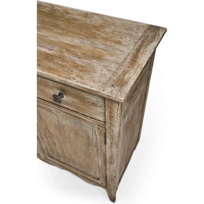 Caldera Sideboard by Jonathan Charles in light spain painted walnut. Made from main acacia veneer in a unique style.