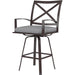 La Jolla Outdoor Swivel Counter Stool by Sunset West in browns. Made from aluminum in a modern style.