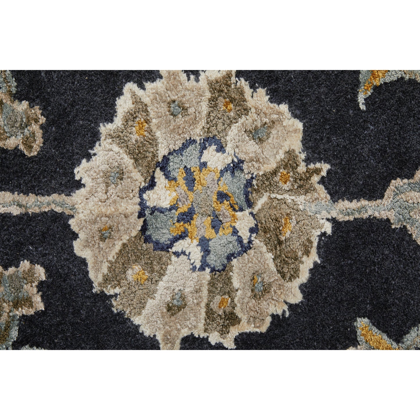 005 SI-2130021,SI-2130022 | Closeup | Prescott Traditional & Botanical Rug - 8940F by Feizy in blue, silver, gray. Made from viscose, wool in a unique style.