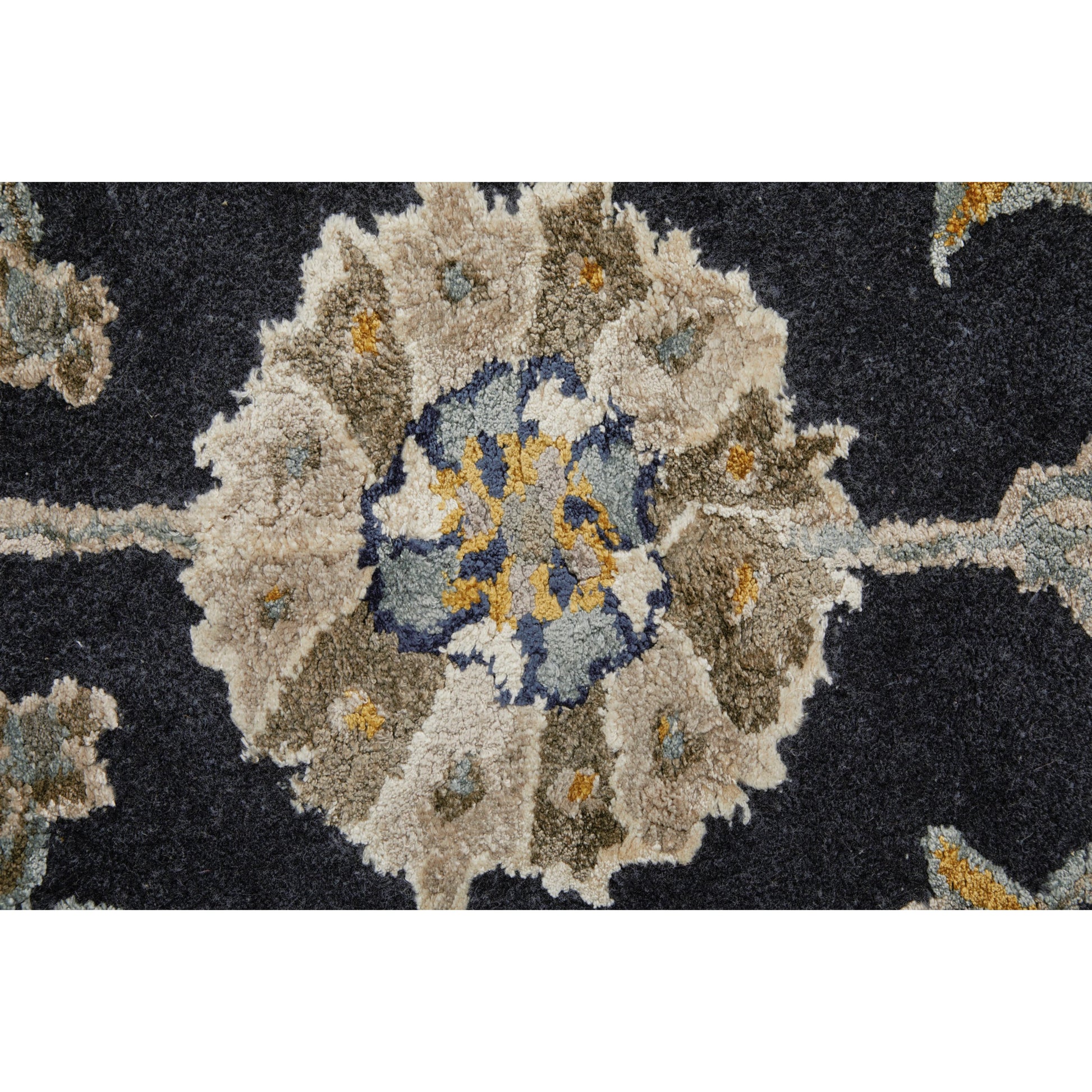 Prescott Traditional & Botanical Rug - 8940F by Feizy in blue, silver, gray. Made from viscose, wool in a unique style.