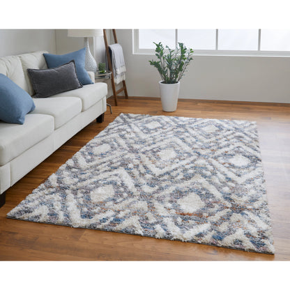 Mynka Transitional Diamond Rug - 39IAF by Feizy in ivory, gray, taupe. Made from polyester in a unique style.