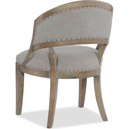 Garnier Chair (Set of 2) by Hooker Furniture in grey and light brown, soft gray. Made from fabric in a traditional style.