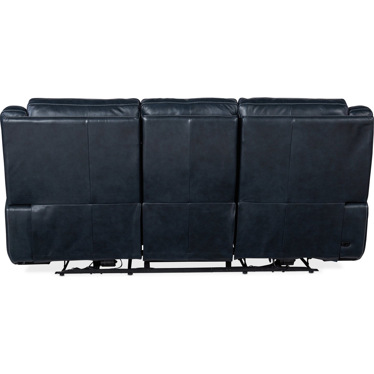 003 SI-1873171 | Additional Silo | Montel Lay Flat Power Sofa by Hooker Furniture in cosmos cobalt. Made from leather in a traditional style.