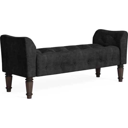 Revival Bed Bench by A.R.T. Furniture in black, brown and napa mahogany. Made from rubberwood solids, quarter mahogany veneer, foam, fabric in a unique style.