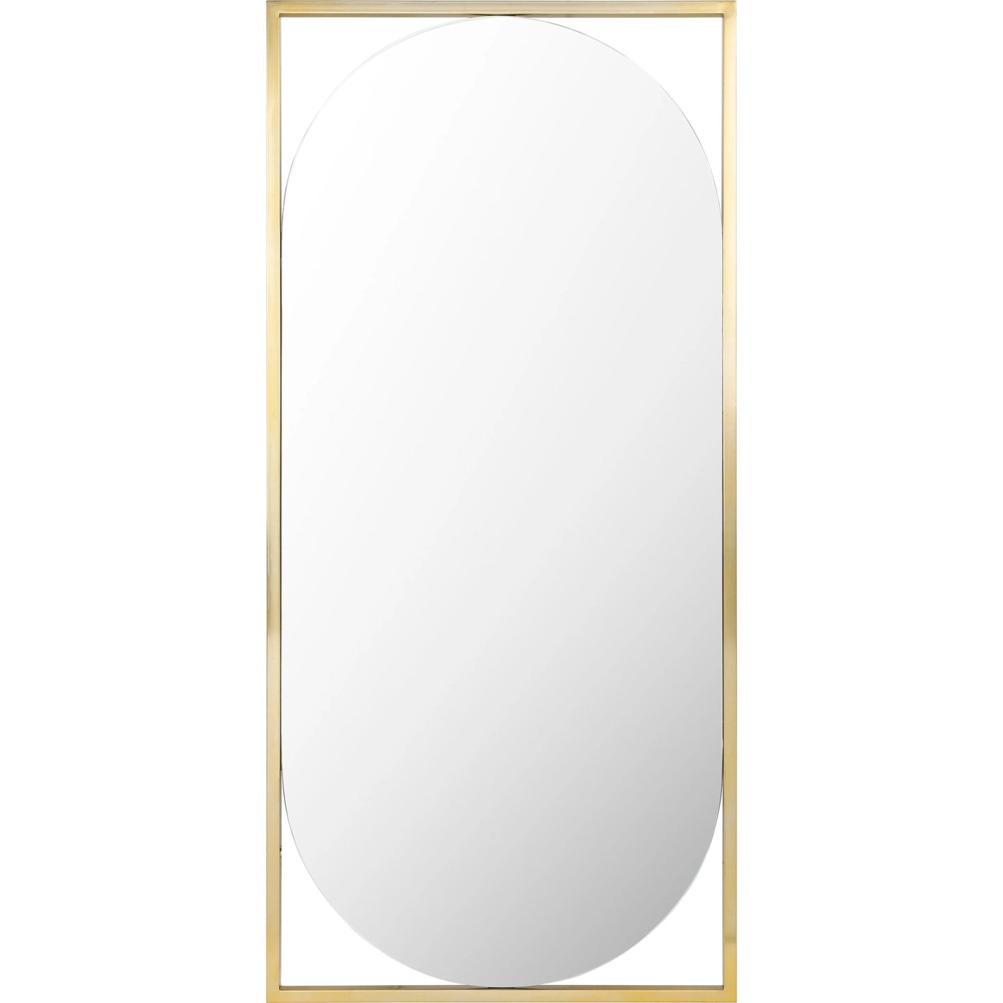 001 SI-1948559 | Primary Silo | Qayanat 75" Mirror by Surya in gold and electroplated. Made from frame: metal, substrate: manufactured wood in a modern style.