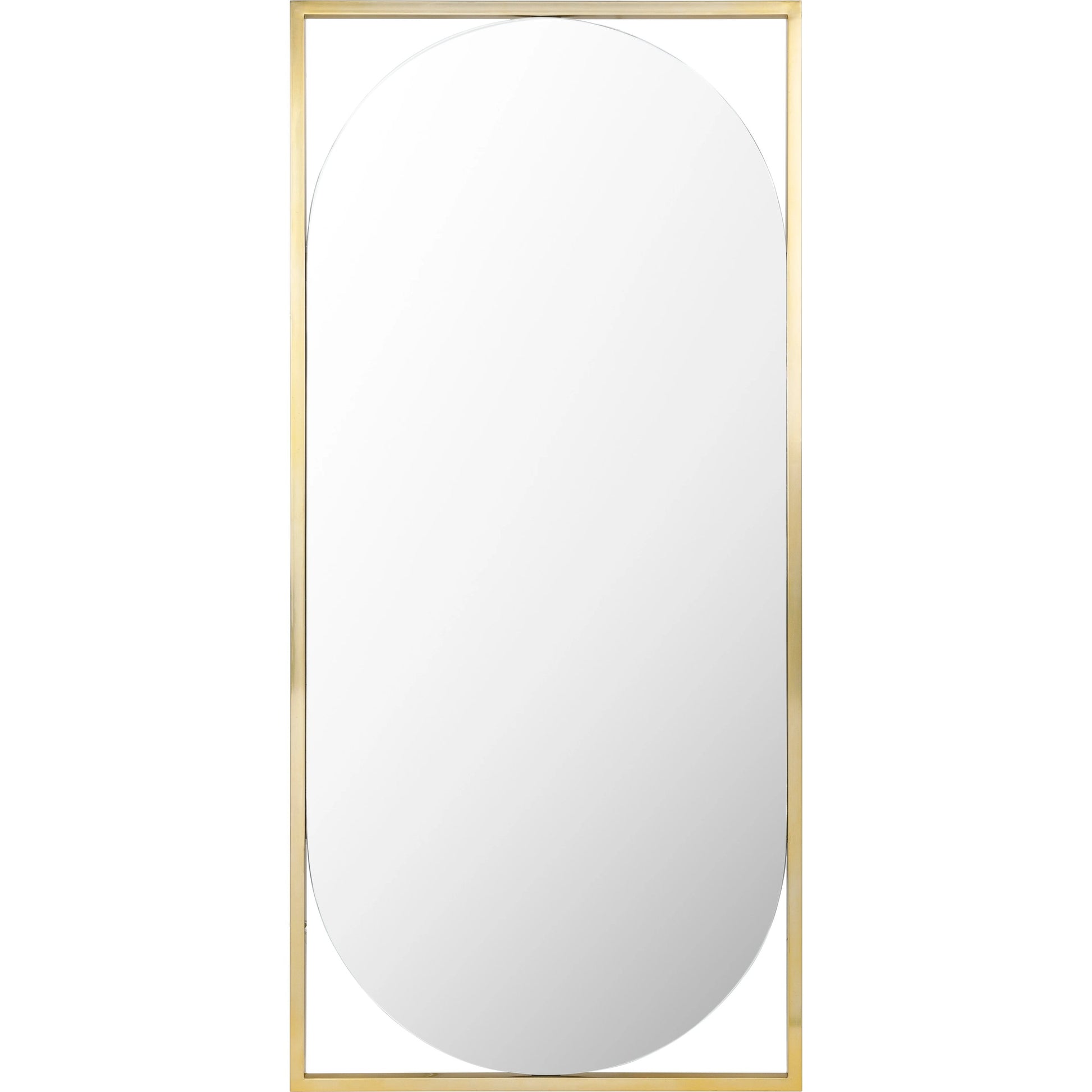 Qayanat 75" Mirror by Surya in gold and electroplated. Made from frame: metal, substrate: manufactured wood in a modern style.