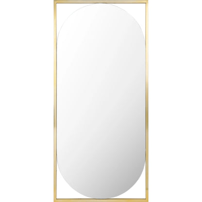 Qayanat 75" Mirror by Surya in gold and electroplated. Made from frame: metal, substrate: manufactured wood in a modern style.