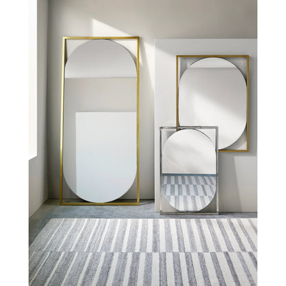 Qayanat 75" Mirror by Surya in gold and electroplated. Made from frame: metal, substrate: manufactured wood in a modern style.