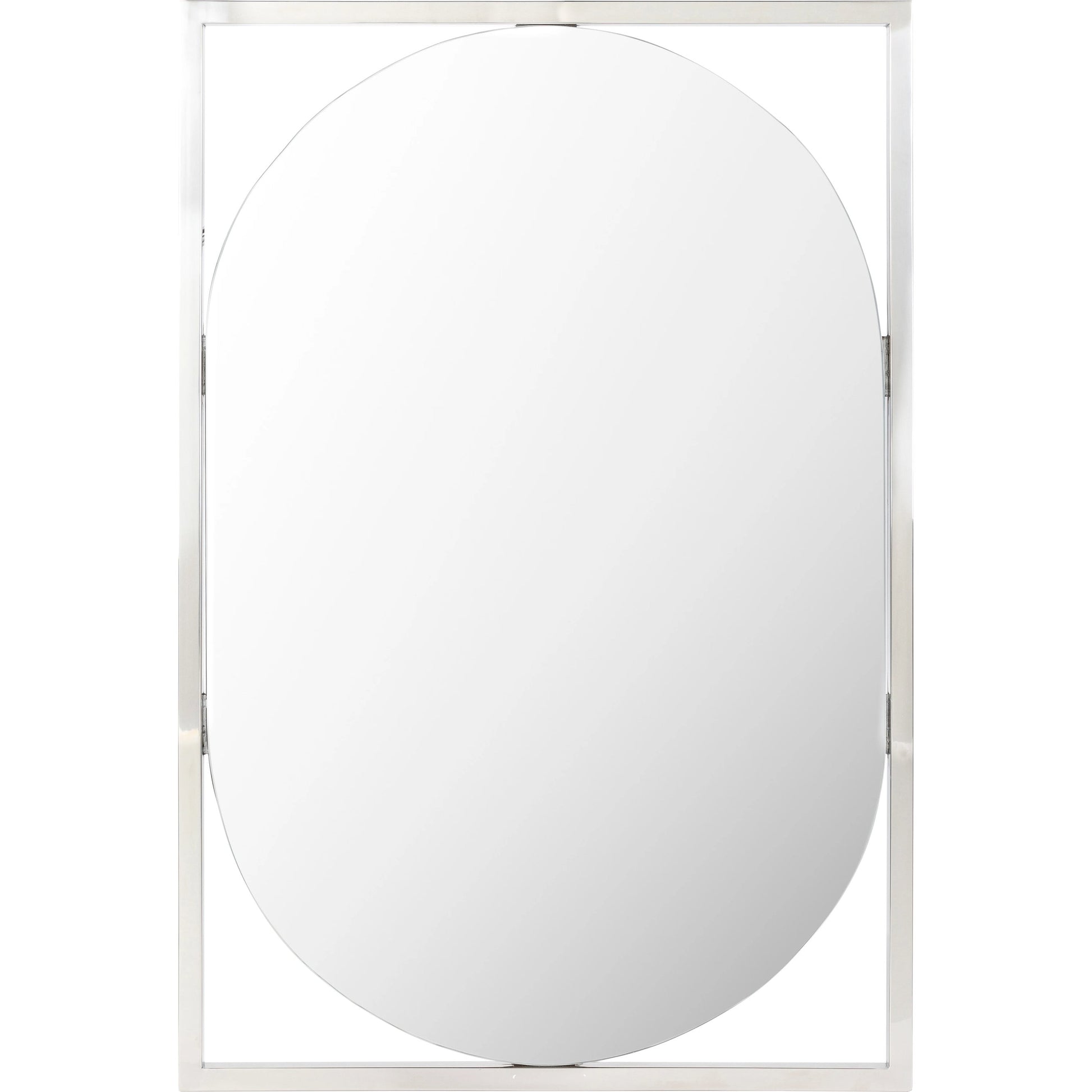 Qayanat 36" Mirror by Surya in metallic silver. Made from frame: metal, substrate: manufactured wood in a modern style.
