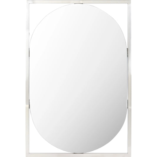 Qayanat Mirror by Surya in frame: metallic - silver. Made from frame: metal, substrate: manufactured wood in a modern style.