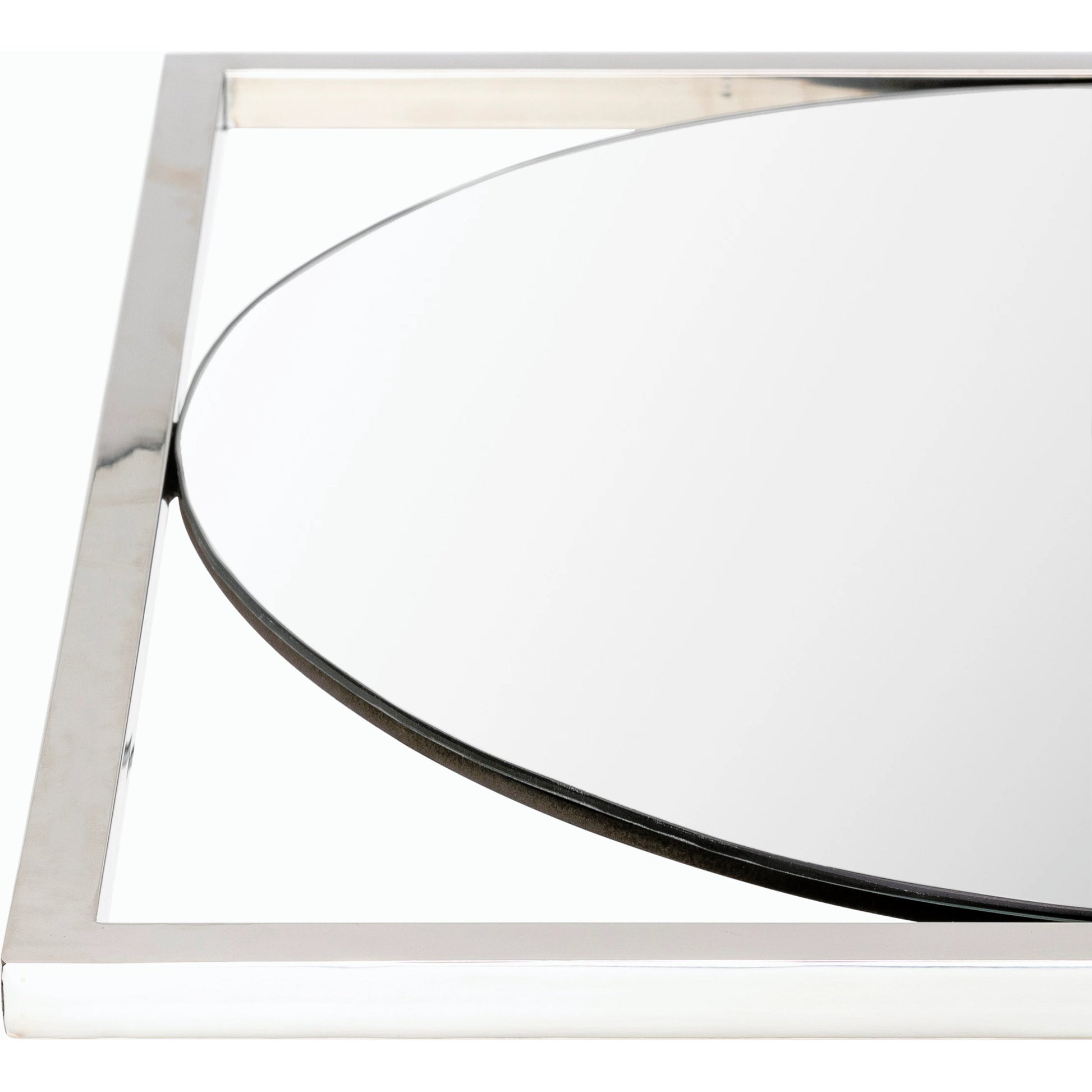 Qayanat 36" Mirror by Surya in metallic silver. Made from frame: metal, substrate: manufactured wood in a modern style.