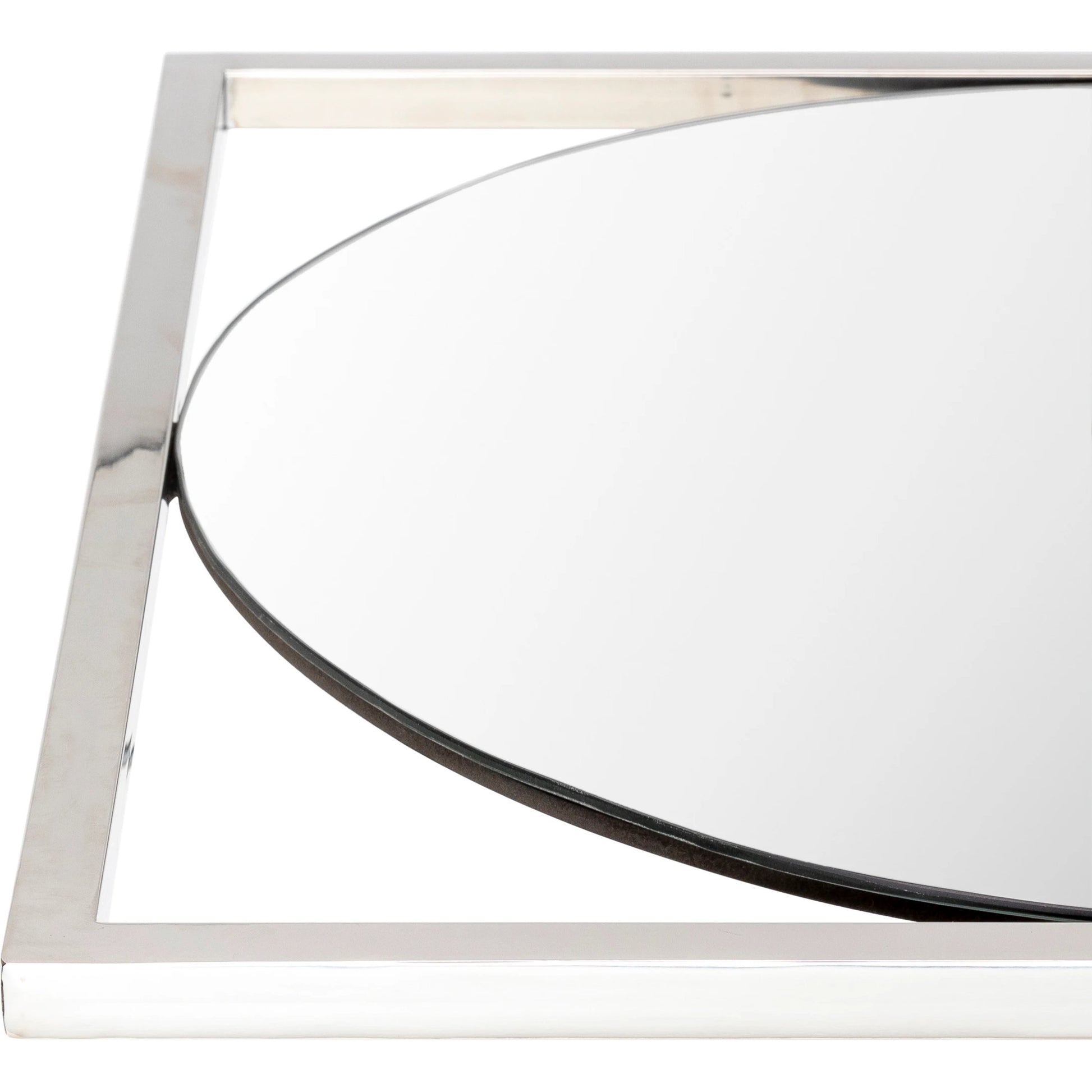 Qayanat 36" Mirror by Surya in metallic silver. Made from frame: metal, substrate: manufactured wood in a modern style.