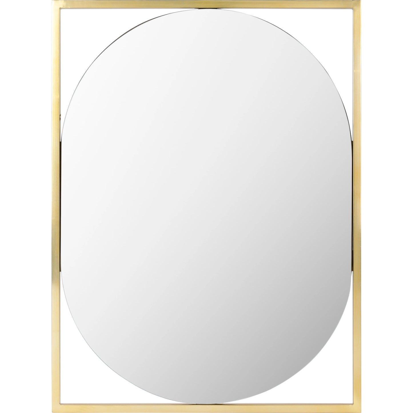 001 SI-1948561 | Primary Silo | Qayanat Mirror by Surya in gold and electroplated. Made from frame: metal, substrate: manufactured wood in a modern style.
