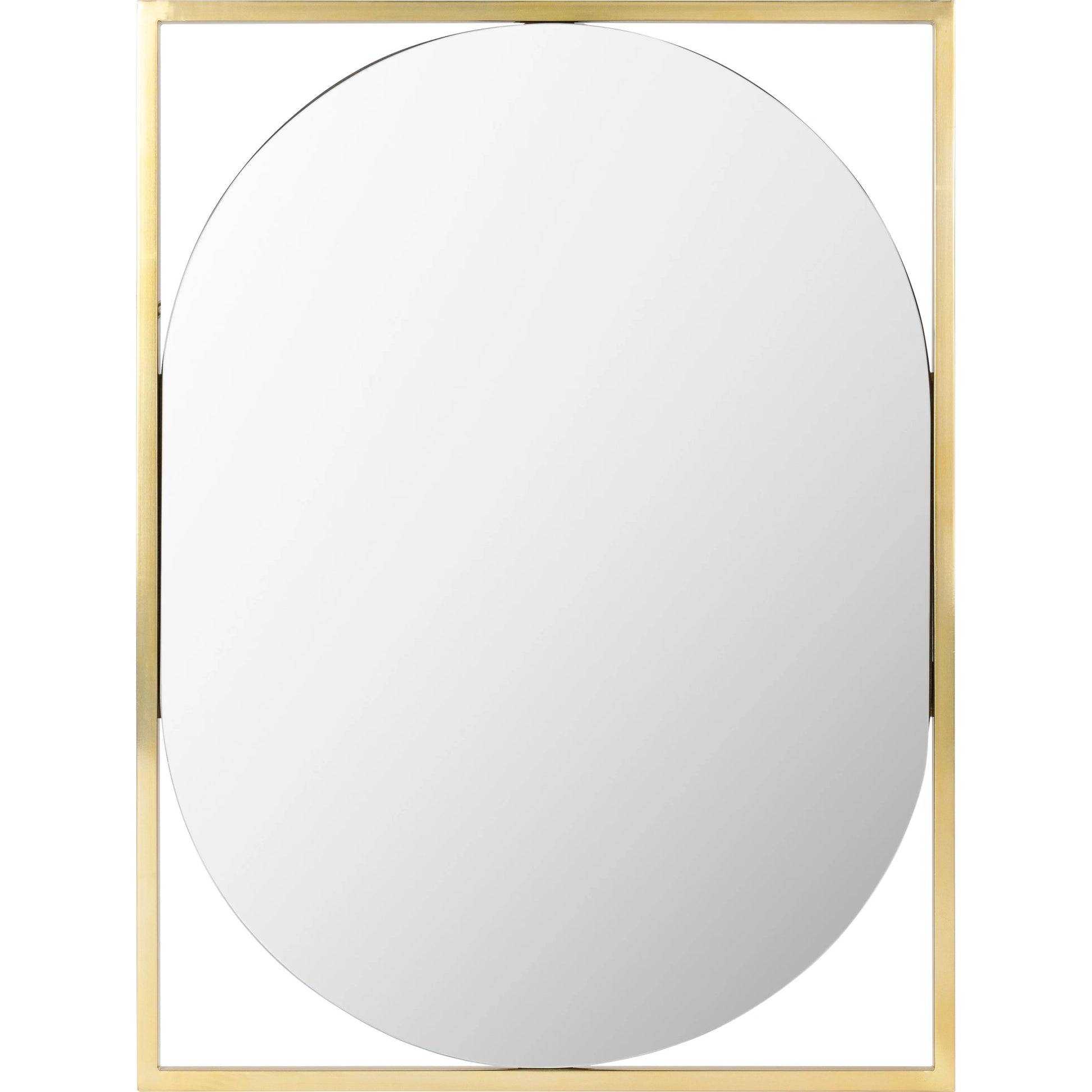 Qayanat Mirror by Surya in gold and electroplated. Made from frame: metal, substrate: manufactured wood in a modern style.