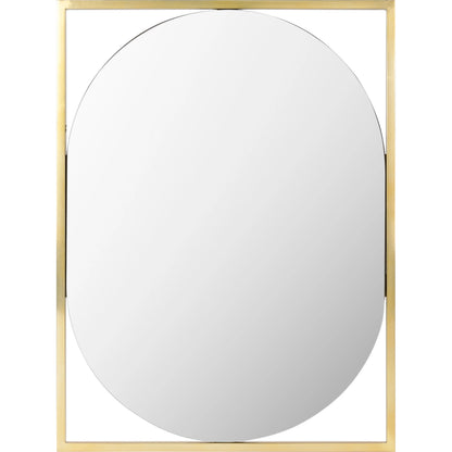 Qayanat Mirror by Surya in gold and electroplated. Made from frame: metal, substrate: manufactured wood in a modern style.