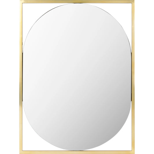 Qayanat Mirror by Surya in frame: gold and electroplated. Made from frame: metal, substrate: manufactured wood in a modern style.