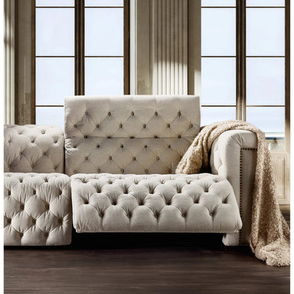 Savion Deux Sofa with Power Recliners and Power Headrests by Hooker Furniture in dark wood. Made from unique in a traditional style.