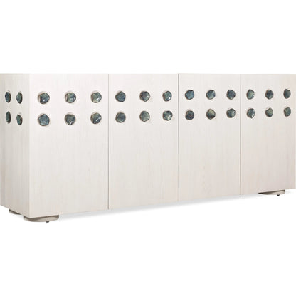 Commerce and Market Pilea Entertainment Credenza by Hooker Furniture. Made from oak solids, oak veneers, ceramic handles in a transitional style.