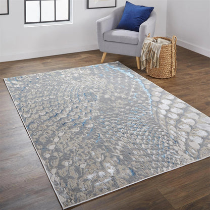 Azure Rug - 3403F by Feizy in blue, silver, gray. Made from polyester, polypropylene in a unique style.